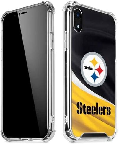 Skinit Clear Phone Case Compatible with iPhone XR - Officially Licensed NFL Pittsburgh Steelers Design in Saudi Arabia