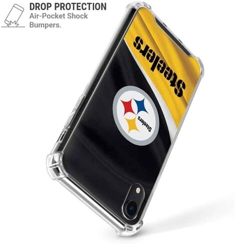 Skinit Clear Phone Case Compatible with iPhone XR - Officially Licensed NFL Pittsburgh Steelers Design in Saudi Arabia