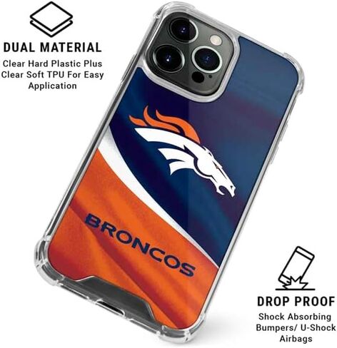 حافظة هاتف Skinit الشفافة متوافقة مع iPhone 15 Pro Max - تصميم مرخص رسميًا من NFL Denver Broncos in Saudi Arabia