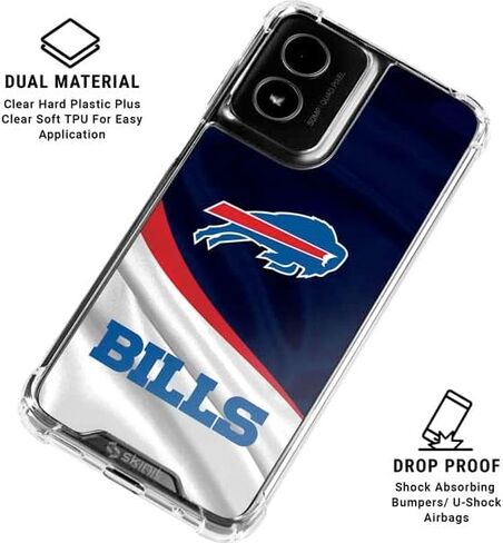 حافظة هاتف Skinit الشفافة متوافقة مع Moto G Power 5G (2024) - تصميم NFL Buffalo Bills المرخص رسميًا in Saudi Arabia