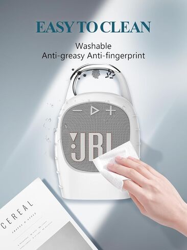 Case Cover for JBL CLIP5 Portable Bluetooth Speaker,Full Protective Silicone Case Cover with Keychain Cover,Shockproof and Portable Bluetooth Speaker for Women Men-White in Saudi Arabia