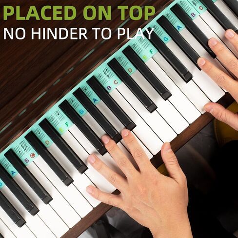 ZHRUNS Removable Piano Key Stickers - 61 Key Glow-in-The-Dark Keyboard Labels for Beginners, Silicone Note Stickers with Storage Box (Pink) in Saudi Arabia