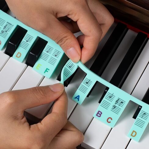 ZHRUNS Removable Piano Key Stickers - 61 Key Glow-in-The-Dark Keyboard Labels for Beginners, Silicone Note Stickers with Storage Box (Pink) in Saudi Arabia
