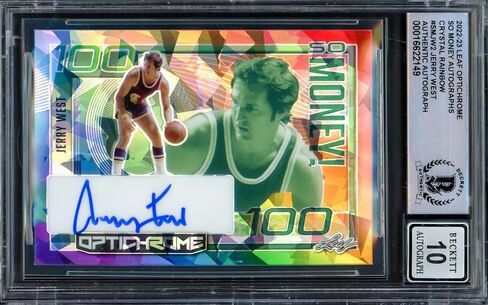 جيري ويست موقع 2022-23 Leaf Optichrome So Money Crystal Rainbow Card # SMJW2 Los Angeles Lakers Auto Grade Gem Mint 10 Beckett BAS # 16622149 - بطاقات موقعة لكرة السلة in Saudi Arabia