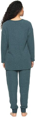 Felina - Serena V-Neck Top & Jogger Lounge Set | 2-Piece Ultra-Soft Knit Top & Pants Loungewear in Saudi Arabia