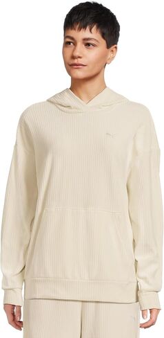 PUMA womens Essentials Elevated Comfort Velour Ribbed Hoodie in Saudi Arabia