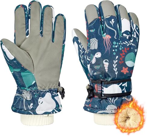Century Star Kids Snow Ski Gloves Winter - Waterproof Warm Gloves for Boys Girls Ages 4-12, Cold Weather Thermal Fleece Outdoor Sports Mittens Windproof in Saudi Arabia