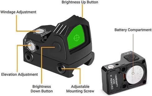 GOTICAL CNC-Machined Fiber Optic Set Front & Rear Handgun Sights for Glock Pistols Standard Models in Kuwait