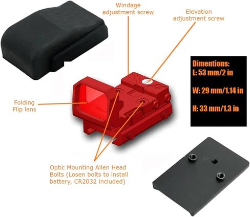 GOTICAL CNC-Machined Fiber Optic Set Front & Rear Handgun Sights for Glock Pistols Standard Models in Kuwait