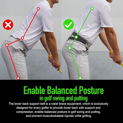 GAIARENA Golf Lower Back Support Belt for Golfers Swing Training Equipment Support & Tighten Waist & HIPS, Protect Lower Back, Prevent Musculoskeletal Damage in Saudi Arabia