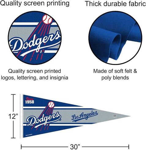 WinCraft Dodgers Retro Vintage Throwback Full Size Pennant Flag in Saudi Arabia
