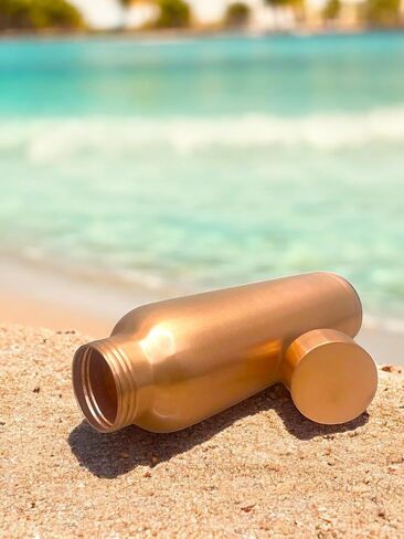 Copper Bottle (34oz/1000ml) Unique Large,100% Pure Copper, Handmade Bottle for Drinking, Heavy Duty & Leak-proof For Home, Office, Yoga and Gifting in Saudi Arabia
