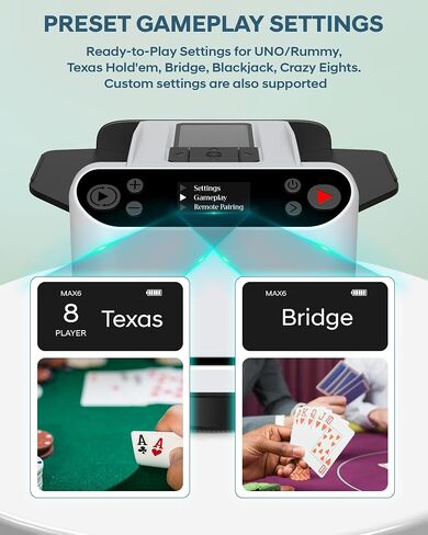 Automatic Card Shuffler and Dealer 2-in-1 for 12 Players in Saudi Arabia