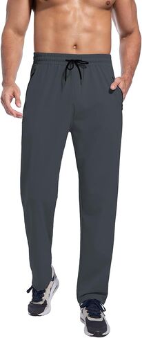 Men's Athletic Running Pants with Zipper Pockets, Suitable for Outdoor, Gym, Running and Training in Saudi Arabia