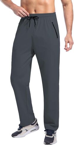 Men's Athletic Running Pants with Zipper Pockets, Suitable for Outdoor, Gym, Running and Training in Saudi Arabia