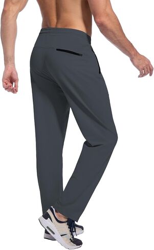 Men's Athletic Running Pants with Zipper Pockets, Suitable for Outdoor, Gym, Running and Training in Saudi Arabia