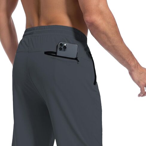 Men's Athletic Running Pants with Zipper Pockets, Suitable for Outdoor, Gym, Running and Training in Saudi Arabia