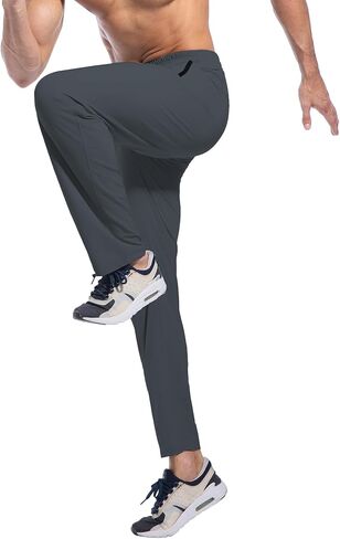 Men's Athletic Running Pants with Zipper Pockets, Suitable for Outdoor, Gym, Running and Training in Saudi Arabia