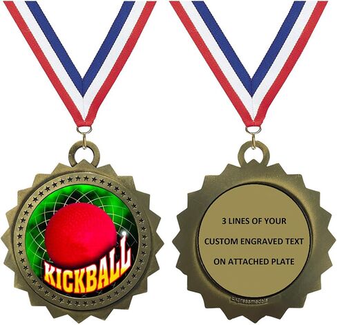 1 إلى 50 عبوة من جوائز ميداليات Kickball الذهبية مع نقش مخصص مجاني D03-FCL503 in Saudi Arabia