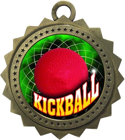 1 إلى 50 عبوة من جوائز ميداليات Kickball الذهبية مع نقش مخصص مجاني D03-FCL503 in Saudi Arabia