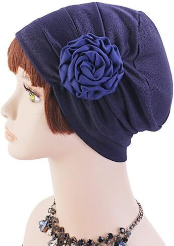 Soft Pre Tied Knot Turbans for Women， Fashion Pleated Turban Cap Beanie Headwrap Sleep Hat, Chemo Cancer Head Scarf in Saudi Arabia