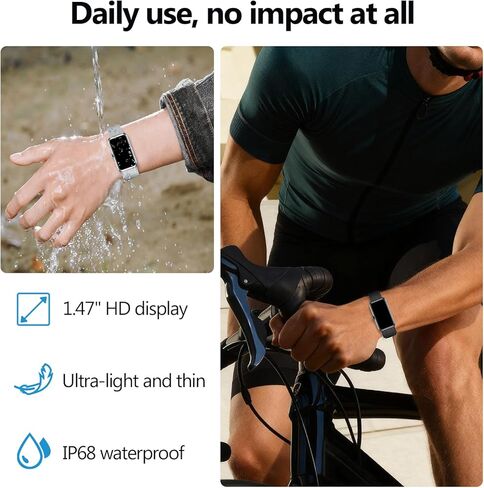 Fitness Tracker with Heart Rate, Sleep Monitor, 100+Sports Modes Smart Watches for Men Women, IP68 Waterproof, Activity & Step Tracker Watch for Android/iOS Phones (Black) in Kuwait