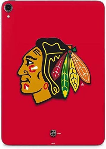 ملصق Skinit للكمبيوتر اللوحي متوافق مع iPad Pro 13in M4 (2024) - تصميم خلفية صلبة مرخص رسميًا من NHL Chicago Blackhawks in Saudi Arabia