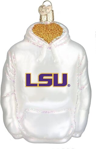 Old World Christmas Ornaments: LSU Hoodie Glass Blown Ornaments for Christmas Tree in Saudi Arabia