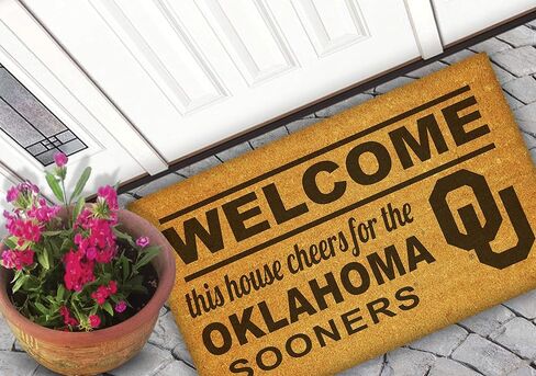 KH Sports Fan Oklahomaooners Welcome Coir ممسحة، 18x30 بوصة، سجادة خارجية قريبًا؛ أظهر روح فريقك مع ممسحة الأرجل الفريدة من نوعها من أوكلاهوما سونرز in Saudi Arabia