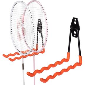 شماعة تخزين مضرب التنس، حامل مضرب التنس، خطافات جدارية للجراج، شماعة معدنية شديدة التحمل، خطافات حامل مضرب تنس الريشة للكابلات والحبال والخراطيم، حامل سلك تمديد، عبوتان (أسود) in Kuwait