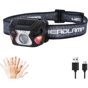 Outdoor Head Lamp, Rechargeable Type-C, 6Modes, 1000+ Lumens, IPX5 Waterproof Flashlight, 12 Hour Continuous Lighting Ideal for Camping Flashlights, Reading, Sports, Running, Hiking, Fishing in Saudi Arabia