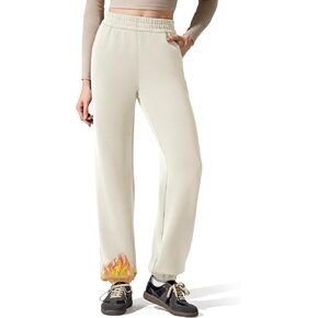 G4Free Smoofit صوف مبطن ركض Sweatpants النساء عالية الخصر صالة غير رسمية مع جيوب بناطيل تدفئة تجريب الشتاء السفر in Kuwait