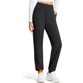 G4Free Barefeel Fleece Lined Pants Women High Waist Sweatpants with Pockets Warm Pants for Casual Work Workout in Kuwait