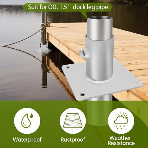 Dock Bottom Pad, Dock Base Plate, Galvanized Steel Stationary Dock Brackets Hardware for Round Dock Leg Pipe, Secure Dock to Prevent Sinking or Moving in Saudi Arabia