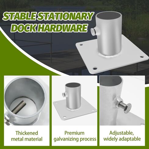 Dock Bottom Pad, Dock Base Plate, Galvanized Steel Stationary Dock Brackets Hardware for Round Dock Leg Pipe, Secure Dock to Prevent Sinking or Moving in Saudi Arabia
