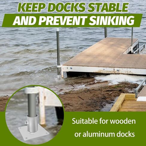 Dock Bottom Pad, Dock Base Plate, Galvanized Steel Stationary Dock Brackets Hardware for Round Dock Leg Pipe, Secure Dock to Prevent Sinking or Moving in Saudi Arabia