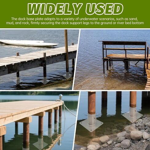 Dock Bottom Pad, Dock Base Plate, Galvanized Steel Stationary Dock Brackets Hardware for Round Dock Leg Pipe, Secure Dock to Prevent Sinking or Moving in Saudi Arabia