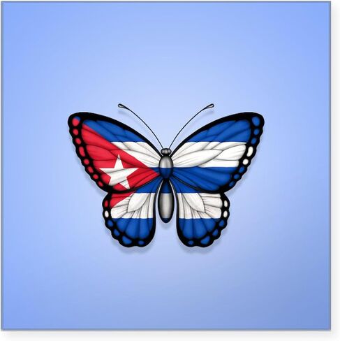 CafePress Puerto Rican Flag Butterfly On Blue Sticker Square Bumper Sticker Car Decal in Saudi Arabia