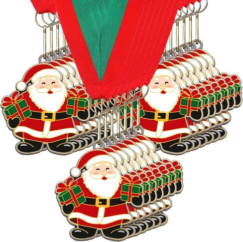Cholemy 20 Pcs Christmas Medals Award Metal Trophy Award with Neck Ribbon Xmas Prizes Gift for Xmas Party Ornament in Saudi Arabia