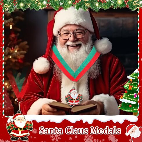 Cholemy 20 Pcs Christmas Medals Award Metal Trophy Award with Neck Ribbon Xmas Prizes Gift for Xmas Party Ornament in Saudi Arabia