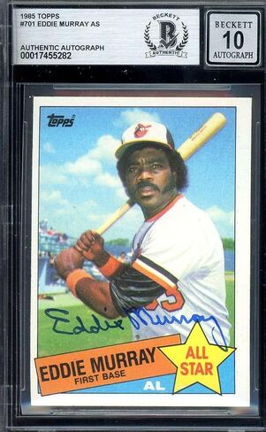 Eddie Murray Gem Mint 10 Beckett BAS موقعة 1985 Topps موقعة - بطاقات البيسبول الموقعة in Saudi Arabia