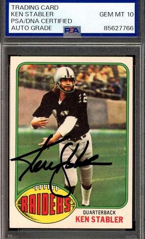 Ken Stabler Gem Mint 10 PSA DNA Signed 1976 Topps Autograph - NFL Autographed Football Cards in Saudi Arabia