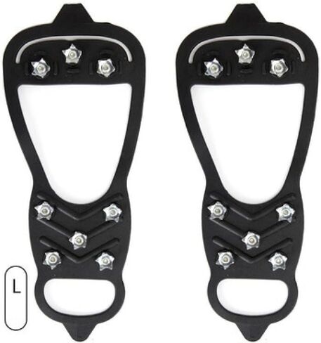 Non-Slip Rubber Ice Cleats with Steel Studs for Boots and Shoes, Adjustable Traction Grips for Walking on Snow and Ice in Saudi Arabia