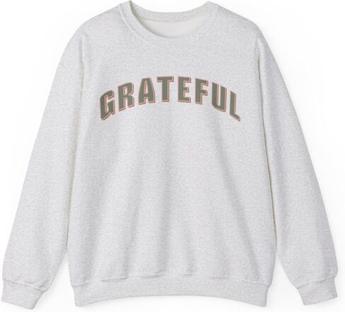 سويت شيرت Grateful للنساء، برقبة دائرية من Heavy Blend™ للجنسين، هدية عيد الشكر، سترة ملهمة، سويت شيرت مسيحي in Saudi Arabia