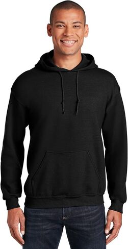 Hooded Pullover Sweat Shirt Heavy Blend 50/50 7.75 oz. by Gildan (Style# 18500) (X-Large, Black) in Saudi Arabia