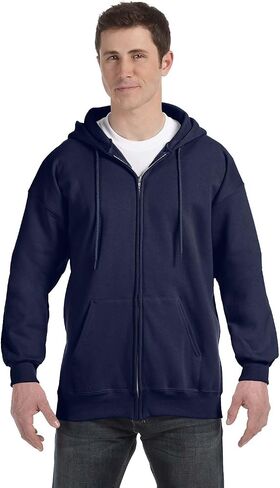 Hanes Full-Zip Hooded Sweatshirt, S, Navy in Saudi Arabia