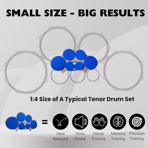 Compact Marching Tenor Drum Practice Pad - Multi-target Drumming Practice Pad for Pattern and Phrasing Development - Marching Tenor Layout - 5 Silent Pads with Perfect Rebound - 1:4 Scale in Saudi Arabia
