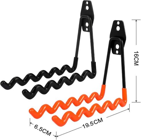 شماعة تخزين مضرب التنس، حامل مضرب التنس، خطافات جدارية للجراج، شماعة معدنية شديدة التحمل، خطافات حامل مضرب تنس الريشة للكابلات والحبال والخراطيم، حامل سلك تمديد، عبوتان (أسود) in Kuwait