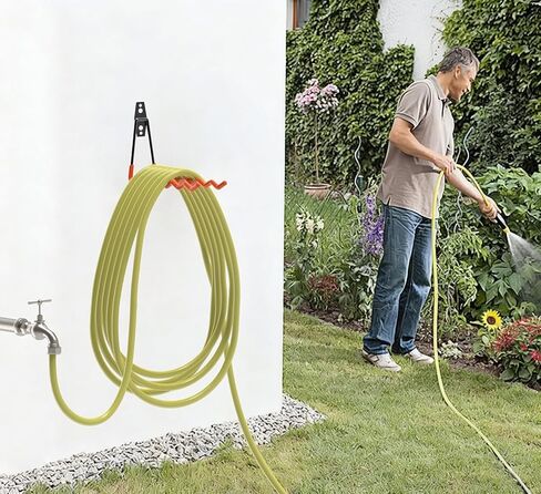 شماعة تخزين مضرب التنس، حامل مضرب التنس، خطافات جدارية للجراج، شماعة معدنية شديدة التحمل، خطافات حامل مضرب تنس الريشة للكابلات والحبال والخراطيم، حامل سلك تمديد، عبوتان (أسود) in Kuwait