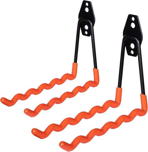 شماعة تخزين مضرب التنس، حامل مضرب التنس، خطافات جدارية للجراج، شماعة معدنية شديدة التحمل، خطافات حامل مضرب تنس الريشة للكابلات والحبال والخراطيم، حامل سلك تمديد، عبوتان (أسود) in Kuwait